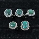 5 PCS Bulk Lot Emerald 925 Sterling Silver Rings (REXT148-1)