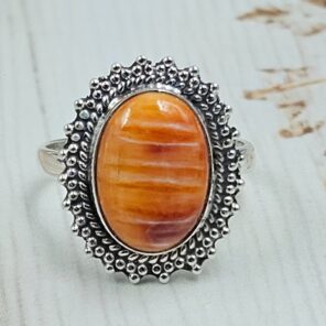 Spiny Oyster Shell 925 Sterling Silver Ring (RS115-5)