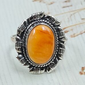 Spiny Oyster Shell 925 Sterling Silver Ring (RS115-3)