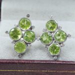 Peridot & Diamond 925 Sterling Silver Stud Earring (RS110-287)