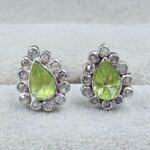Peridot & Diamond 925 Sterling Silver Stud Earring (RS110-286)