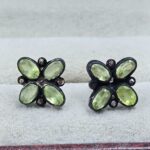 Peridot & Diamond 925 Sterling Silver Stud Earring (RS110-289)