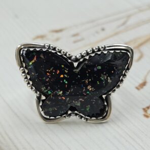 Aurora Opal Doublet 925 Sterling Silver Ring (RS7-338)