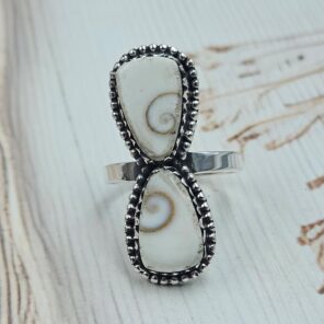 Shiva Eye Shell 925 Sterling Silver Ring (RS23-176)