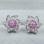 Ruby & Diamond 925 Stertling Silver Stud Earring (RS5-148)