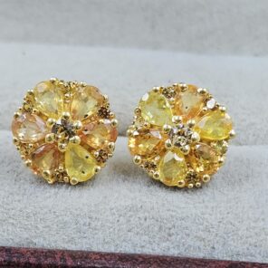 Citrine 925 Stertling Silver Stud Earring (RS5-153)