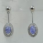 Tanzanite & Diamond 925 Stertling Silver Stud Earring (RS5-127)