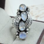 Rainbow Moonstone 925 Sterling Silver Ring (REXT17-57)