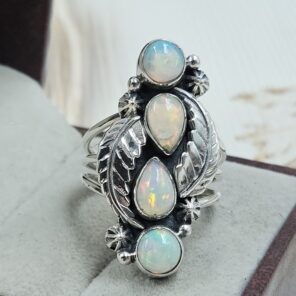 Ethiopian Opal 925 Sterling Silver Ring (REXT17-53)