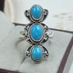 Kingman Turquoise 925 Sterling Silver Ring (REXT17-51)