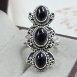 Black Onyx 925 Sterling Silver Ring (REXT17-50)