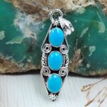 Kingman Turquoise 1.5" 925 Sterling Silver Pendant (REXT20-215)