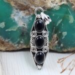 Black Onyx 1.5" 925 Sterling Silver Pendant (REXT20-216)
