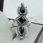 Black Onyx 925 Sterling Silver Ring (REXT17-75)