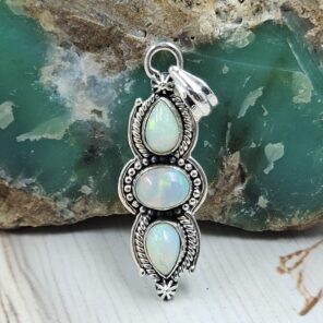 Ethiopian Opal 1.5" 925 Sterling Silver Pendant (REXT20-274)