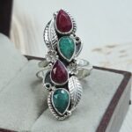 Ruby & Emerald 925 Sterling Silver Ring (REXT17-35)