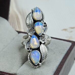 Ethiopian Opal 925 Sterling Silver Ring (REXT17-39)
