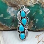 Mohave Turquoise 1.5" 925 Sterling Silver Pendant (REXT20-209)