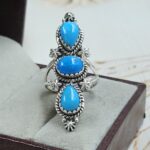 Kingman Turquoise 925 Sterling Silver Ring (REXT17-68)