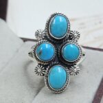 Kingman Turquoise 925 Sterling Silver Ring (REXT17-79)