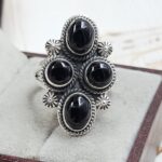 Black Onyx 925 Sterling Silver Ring (REXT17-78)