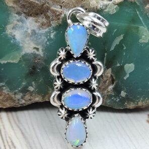 Ethiopian Opal 1.5" 925 Sterling Silver Pendant (REXT20-247)