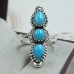 Kingman Turquoise 925 Sterling Silver Ring (REXT17-26)