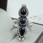 Black Onyx 925 Sterling Silver Ring (REXT17-25)