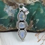 Rainbow Moonstone 1.5" 925 Sterling Silver Pendant (REXT20-269)