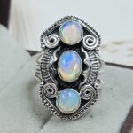 Ethiopian Opal 925 Sterling Silver Ring (REXT17-44)