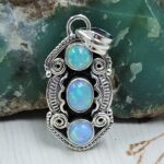 Ethiopian Opal 1.5" 925 Sterling Silver Pendant (REXT20-253)