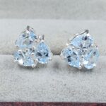 Blue Topaz 925 Sterling Silver Stud Earring (REXT104-31)