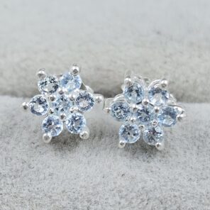 Blue Topaz 925 Sterling Silver Stud Earring (REXT104-23)