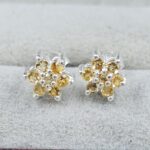 Citrine 925 Sterling Silver Stud Earring (REXT104-26)