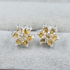 Citrine 925 Sterling Silver Stud Earring (REXT104-26)