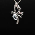 Moissanite Diamond & Blue Topaz 925 Sterling Silver Pendant (REXT12-159)