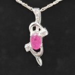 Moissanite Diamond & Ruby 925 Sterling Silver Pendant (REXT12-160)
