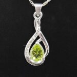 Moissanite Diamond & Peridot 925 Sterling Silver Pendant (REXT12-77)