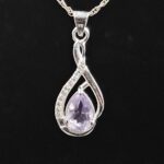 Moissanite Diamond & Amethyst 925 Sterling Silver Pendant (REXT12-78)