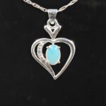 Moissanite Diamond & Ethiopian Opal 925 Sterling Silver Pendant (REXT12-95)