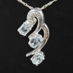 Moissanite Diamond & Blue Topaz 925 Sterling Silver Pendant (REXT12-158)