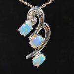 Moissanite Diamond & Ethiopian Opal 925 Sterling Silver Pendant (REXT12-138)