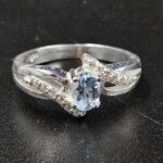 Moissanite Diamond & Blue Topaz 925 Sterling Silver Ring (REXT9-26)
