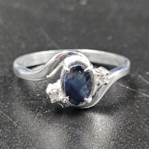 Moissanite Diamond & Black Onyx 925 Sterling Silver Ring (REXT9-11)