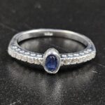 Moissanite Diamond & Tanzanite 925 Sterling Silver Ring (REXT9-32)