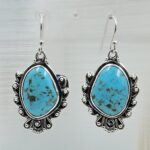 Kingman Turquoise 1.5" 925 Sterling Silver Earring (REXT55-279)