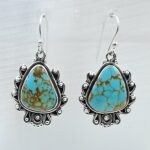Kingman Turquoise 1.5" 925 Sterling Silver Earring (REXT55-283)