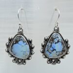 Kingman Turquoise 1.5" 925 Sterling Silver Earring (REXT55-281)