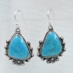 Kingman Turquoise 1.5" 925 Sterling Silver Earring (REXT55-284)