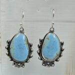 Kingman Turquoise 1.5" 925 Sterling Silver Earring (REXT55-289)
